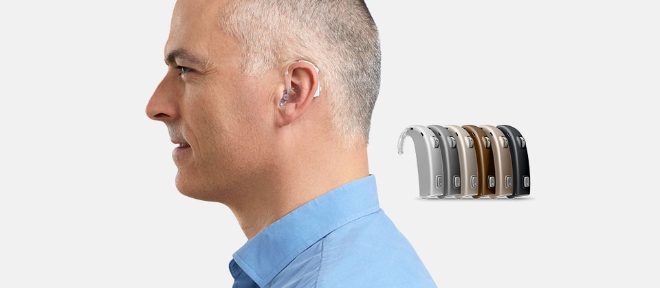 Image of man and dynamo hearing aid