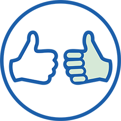 two hands thumbs up icon