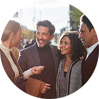 Image shows people talking and smiling