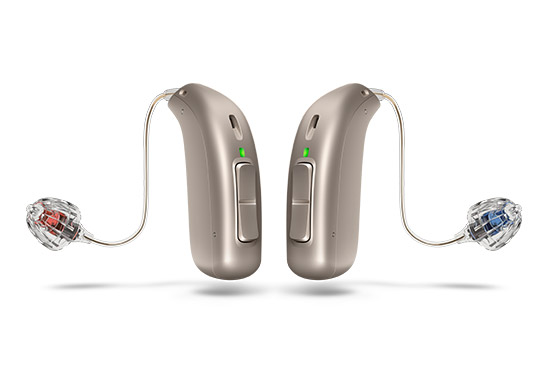 Image shows hearing aids as hearing loss treatment option